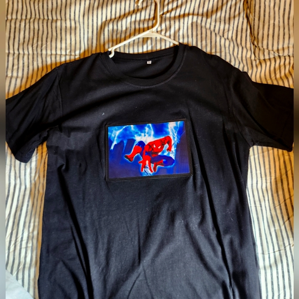 Spiderman Black Lightup Graphic T-Shirt